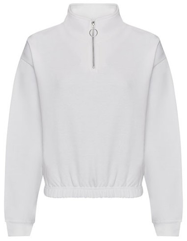A-JH037-Womens Cropped 1/4 Zip Sweat